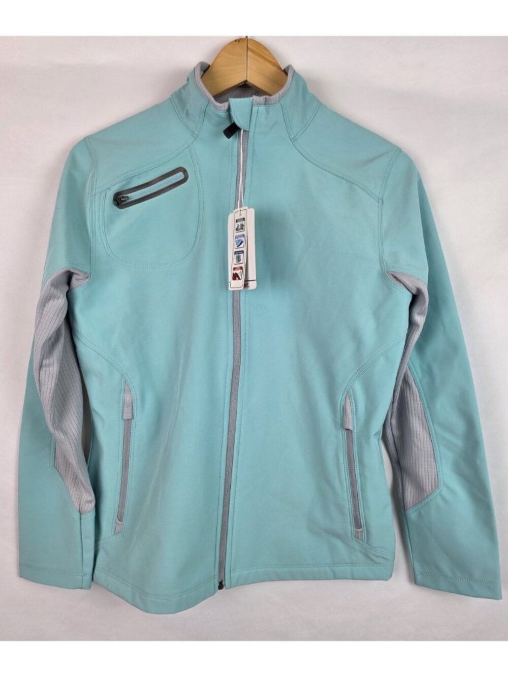 North End Sport Womens Jacket Size XS Light Blue Water Resistant Long Sleeve Top